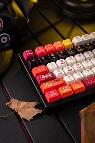Cool Red Gaming Theme PBT ISO Keycap Set for Mechanical Keyboard, MDA Profile, Dye-Sub Legends, Mx(+)Switches, 140pcs