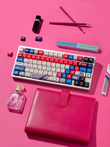 Cool Gaming Theme PBT ISO Blue Keycap Set for Mechanical Keyboard, MDA Profile, Dye-Sub Legends, Mx(+)Switches, 140pcs