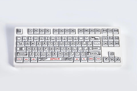 Cute Graffiti Theme PBT XDA Keycap Set for Mechanical Keyboard, Artisan Keycap Set, Kawaii Keycap Set, XDA Profile, Pbt Dye-Sub, 125pcs