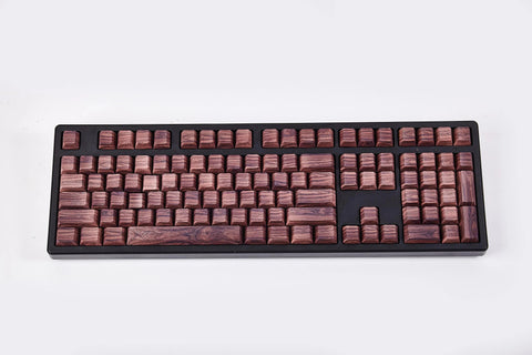 Cool Wooden-Style PBT Backlit Keycap Set for Mechanical Keyboard, Artisan Keycaps, PBT Dye-Sub, Side-Printed, Cherry Profile, 135pcs