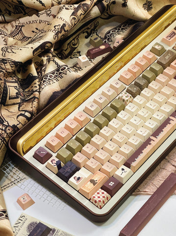 Cool Sherlock Holmes Theme Keycap Set for Mechanical Keyboard, Detective Keycaps, Artisan Keycaps, PBT Dye-Sub, PC Gamer Gifts