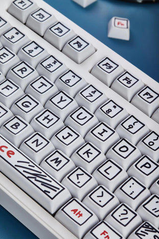 Cute Graffiti Theme PBT XDA Keycap Set for Mechanical Keyboard, Artisan Keycap Set, Kawaii Keycap Set, XDA Profile, Pbt Dye-Sub, 125pcs