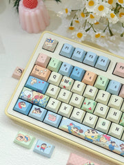 Cute Crayon Shin-chan Theme Keycap Set for Mechanical Keyboard, Kawaii Keycaps, Anime Keycap Set, PBT Dye-Sub, Mx(+)Switches, 149pcs
