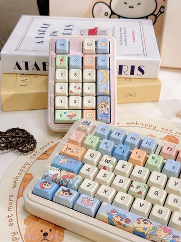 Cute Crayon Shin-chan Theme Keycap Set for Mechanical Keyboard, Kawaii Keycaps, Anime Keycap Set, PBT Dye-Sub, Mx(+)Switches, 149pcs