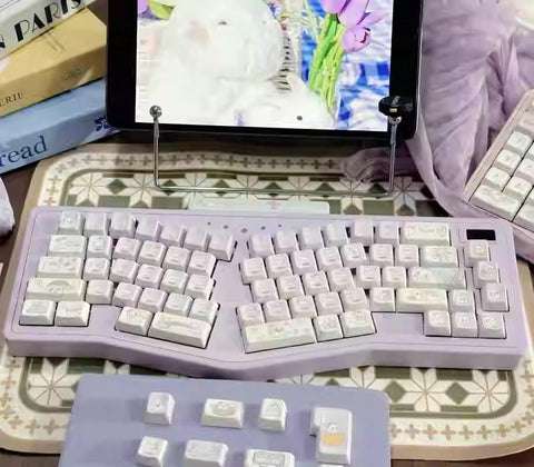 Cute Ghost Theme Purple Artisan Keycaps Set for Mechanical Keyboard, Kawaii Keycaps, Artisan Keycaps, MDA Profile, Mx(+)Switches, 149pcs