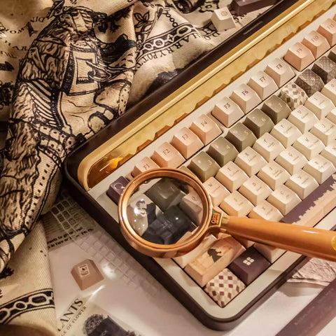 Cool Sherlock Holmes Theme Keycap Set for Mechanical Keyboard, Detective Keycaps, Artisan Keycaps, PBT Dye-Sub, PC Gamer Gifts