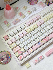 Cute Bocchi the Rock Theme Keycap Set for Mechanical Keyboard, Kawaii Keycaps, Anime Keycap Set, Cherry & MDA Profile, PBT Dye-Sub, 149pcs