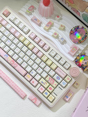 Cute Bocchi the Rock Theme Keycap Set for Mechanical Keyboard, Kawaii Keycaps, Anime Keycap Set, Cherry & MDA Profile, PBT Dye-Sub, 149pcs