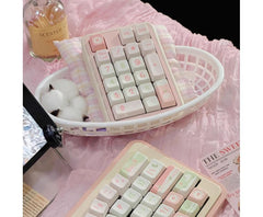Cute Pink Strawberry Cake Theme Keycaps Set for Mechanical Keyboard, Kawaii Keycaps, Artisan Keycaps, MDA Profile, Mx(+)Switches, 149pcs