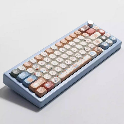 Cute Puppy Dog Theme Artisan Keycap Set for Mechanical Keyboard, Kawaii Keycaps, PBT Five-Side Dye Sub, MX Switches, 141 Keys