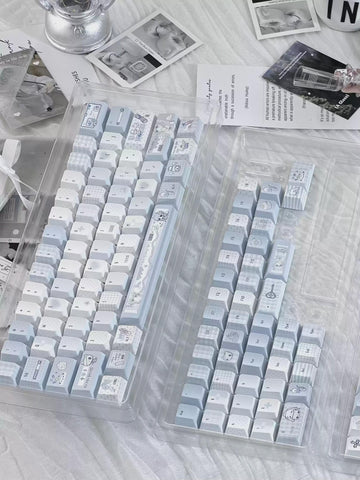 Cute Blue Dream Theme Artisan Keycaps Set for Mechanical Keyboard – Kawaii Aesthetic Design | Keyartisan®