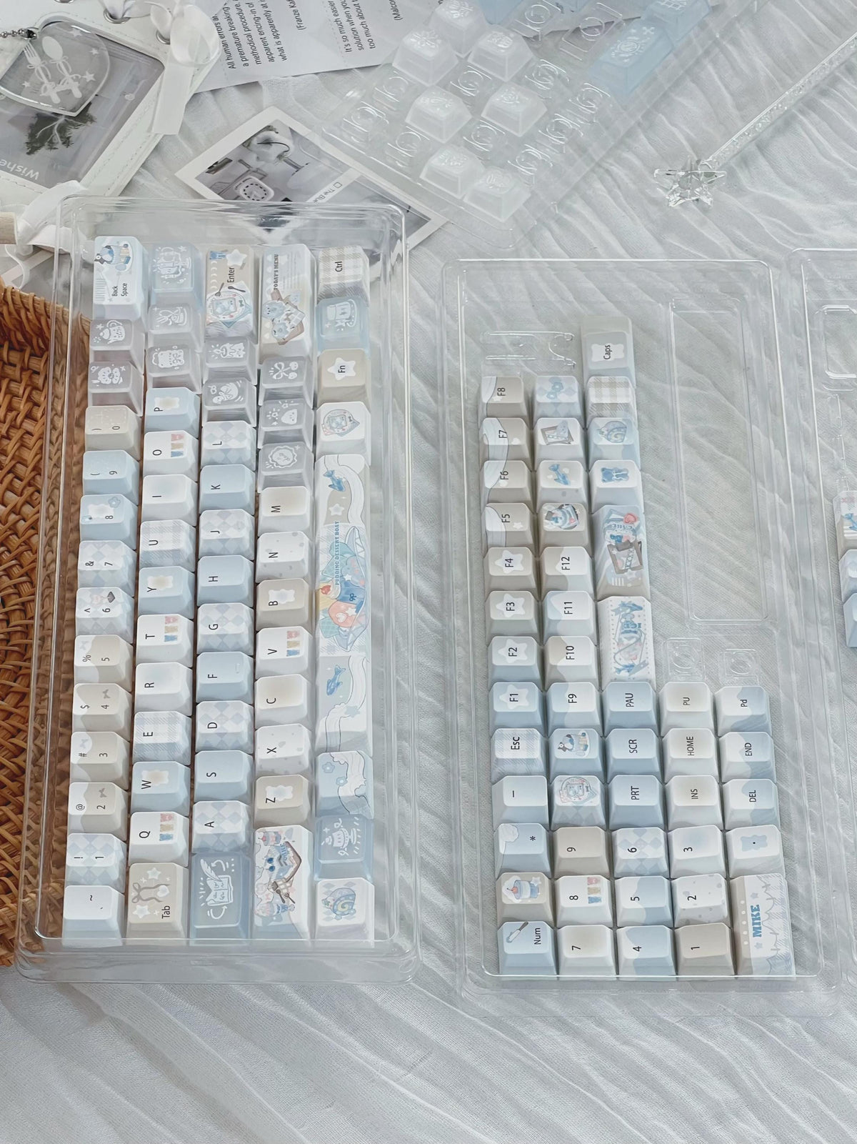 Cute Blue Ocean Dessert Theme Keycap Set for Mechanical Keyboard - Kawaii Aesthetic Design | KeyArtisan®