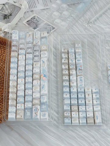 Cute Blue Ocean Dessert Theme Keycap Set for Mechanical Keyboard - Kawaii Aesthetic Design | KeyArtisan®