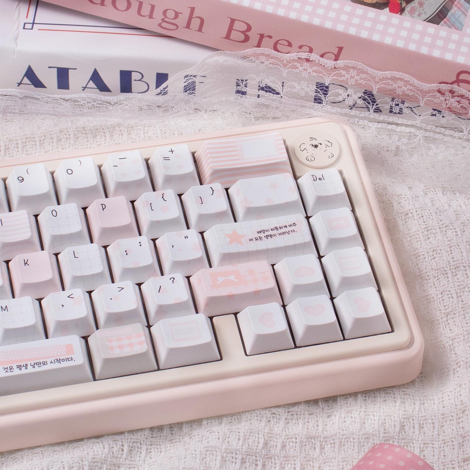 Cute Pink Notebook Theme Artisan Keycaps Set for Mechanical Keyboard - Kawaii Aesthetic Design Keycap | Keyartisan®