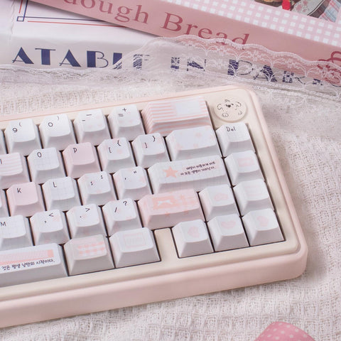 Cute Pink Notebook Theme Artisan Keycaps Set for Mechanical Keyboard - Kawaii Aesthetic Design Keycap | Keyartisan®