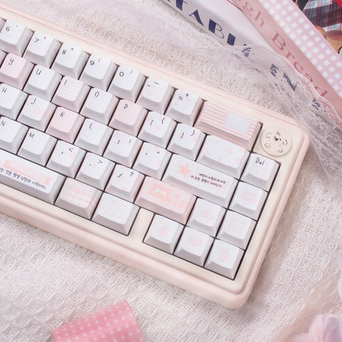 Cute Pink Notebook Theme Artisan Keycaps Set for Mechanical Keyboard - Kawaii Aesthetic Design Keycap | Keyartisan®