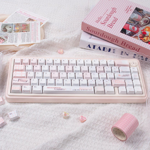 Cute Pink Notebook Theme Artisan Keycaps Set for Mechanical Keyboard - Kawaii Aesthetic Design Keycap | Keyartisan®