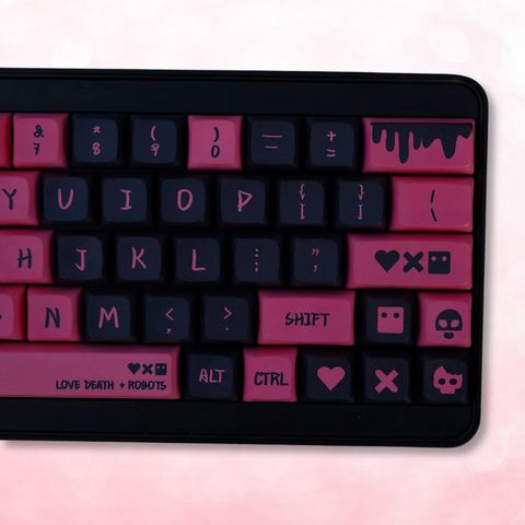 Pink Love Death & Robots Theme Keycap Set