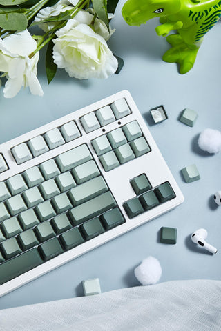 Cute Green Gradient Backlit PBT OEM Keycap Set