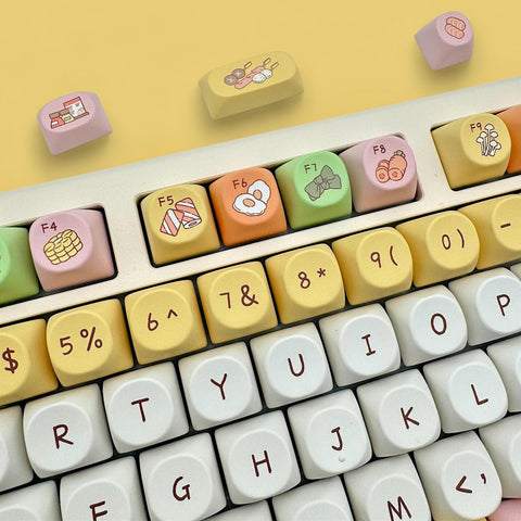 Cute Foodie Feast Theme Artisan Keycap Set