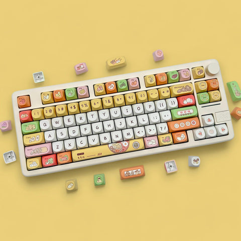 Cute Foodie Feast Theme Artisan Keycap Set