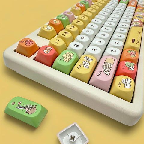 Cute Foodie Feast Theme Artisan Keycap Set