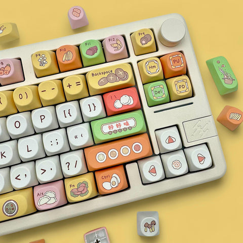 Cute Foodie Feast Theme Artisan Keycap Set
