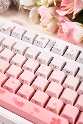 Cherry Blossom Theme Gradient Pink Keycap Set