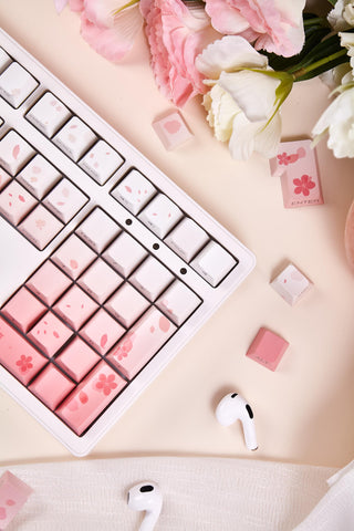 Cherry Blossom Theme Gradient Pink Keycap Set