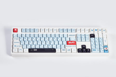 Blue Eva-00 Theme Anime Japanese Keycap Set