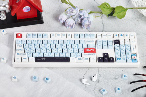 Blue Eva-00 Theme Anime Japanese Keycap Set