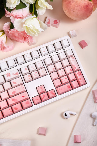 Cherry Blossom Theme Gradient Pink Keycap Set