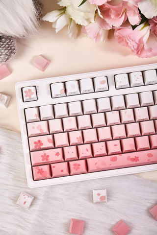 Cherry Blossom Theme Gradient Pink Keycap Set