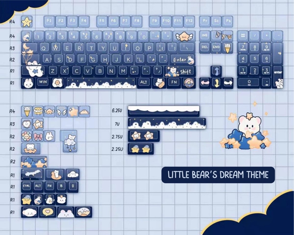Little Bear’s Dream Theme Keycap Set - KeyArtisan