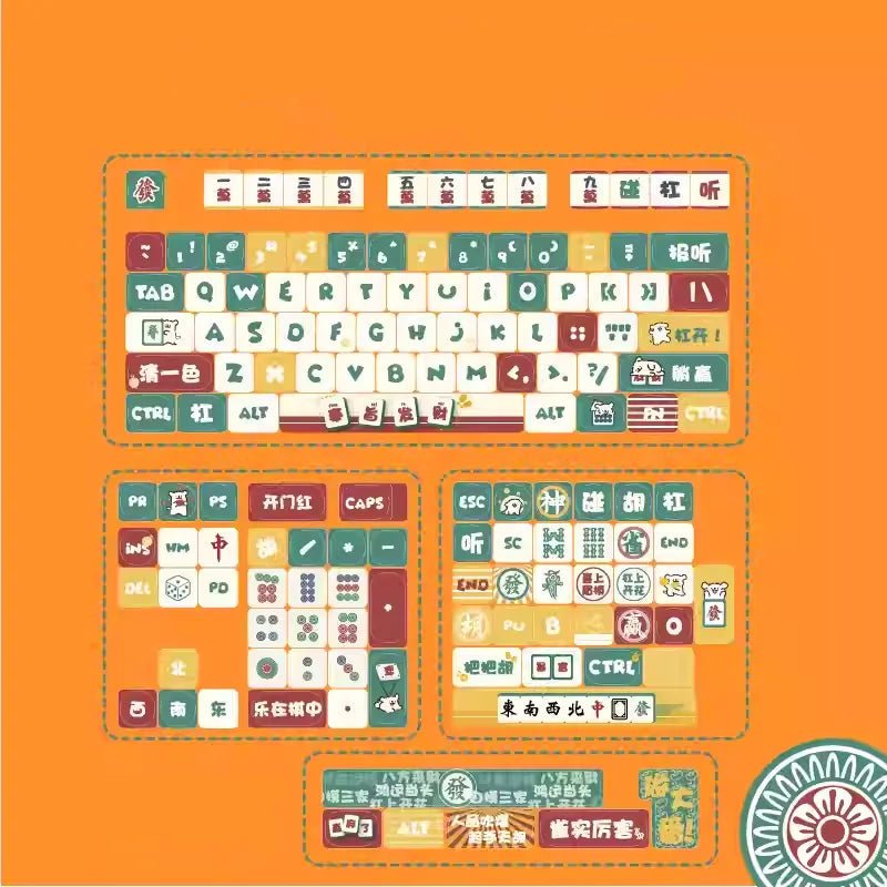 Mahjong Puppy Theme Keycap Set - KeyArtisan