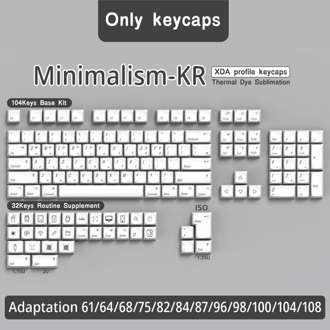 Minimalism XDA Profile PBT Keycaps for MX Switches