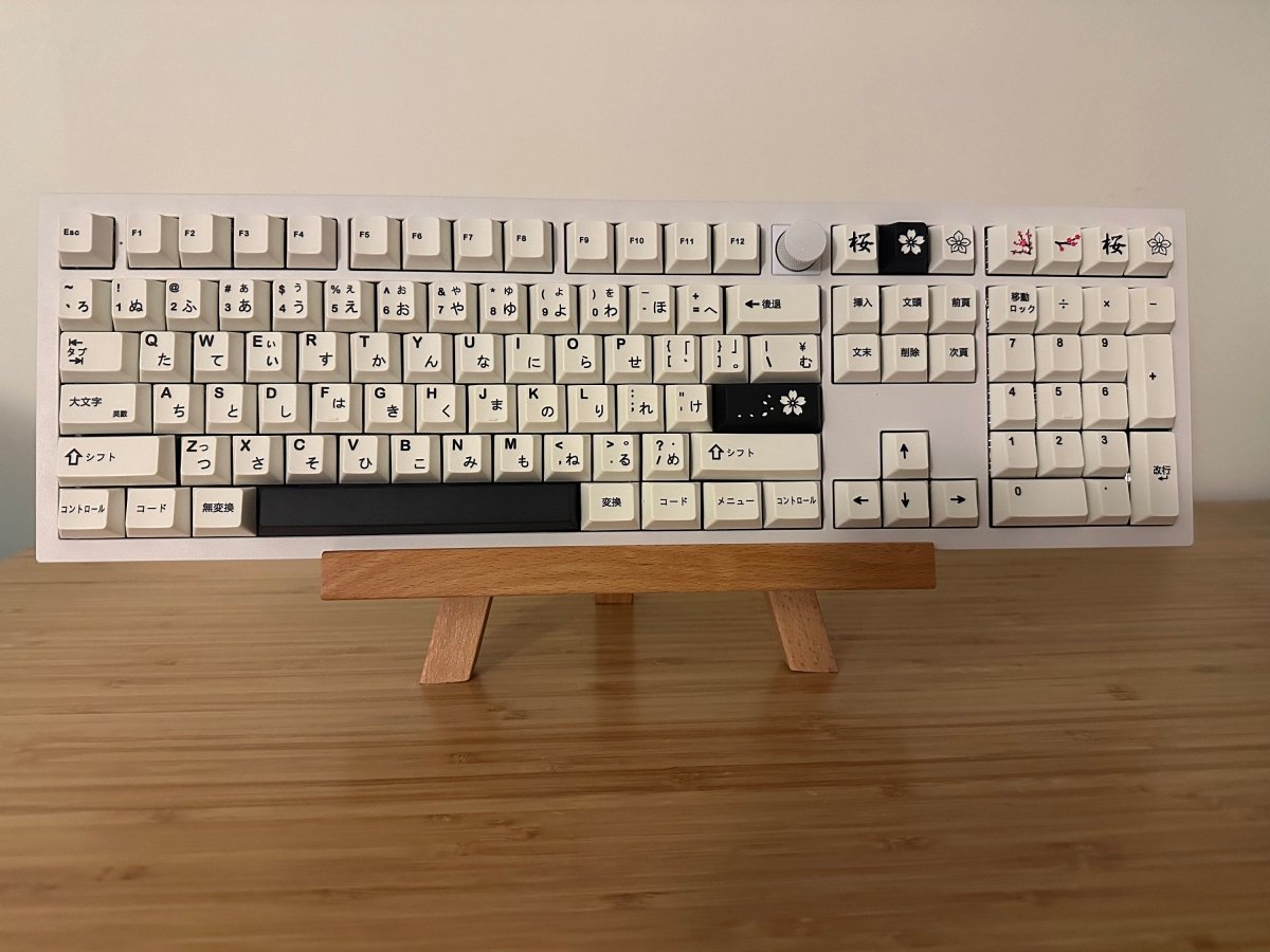 Minimalist Black & White PBT Japanese Keycap Set - KeyArtisan