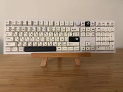Minimalist Black & White PBT Japanese Keycap Set - KeyArtisan