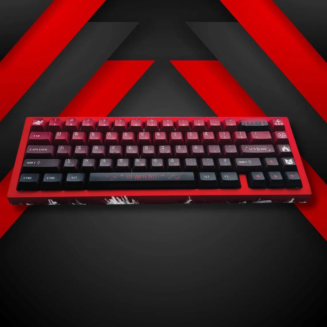 "New Blood" Artisan Red Gradient Keycap Set - KeyArtisan