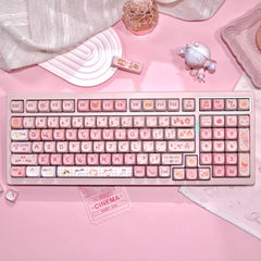 Pink Cat Theme Keycap Set - KeyArtisan