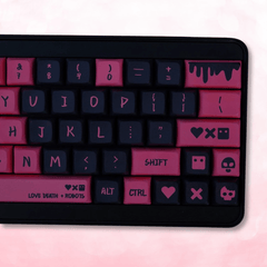 Pink Love Death & Robots Theme Keycap Set - KeyArtisan