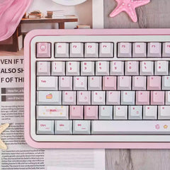 Pixel Miffy Bunny Theme Pink Keycap Set - KeyArtisan