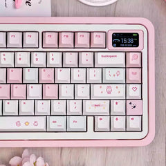 Pixel Miffy Bunny Theme Pink Keycap Set - KeyArtisan