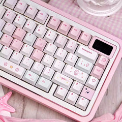 Pixel Miffy Bunny Theme Pink Keycap Set - KeyArtisan