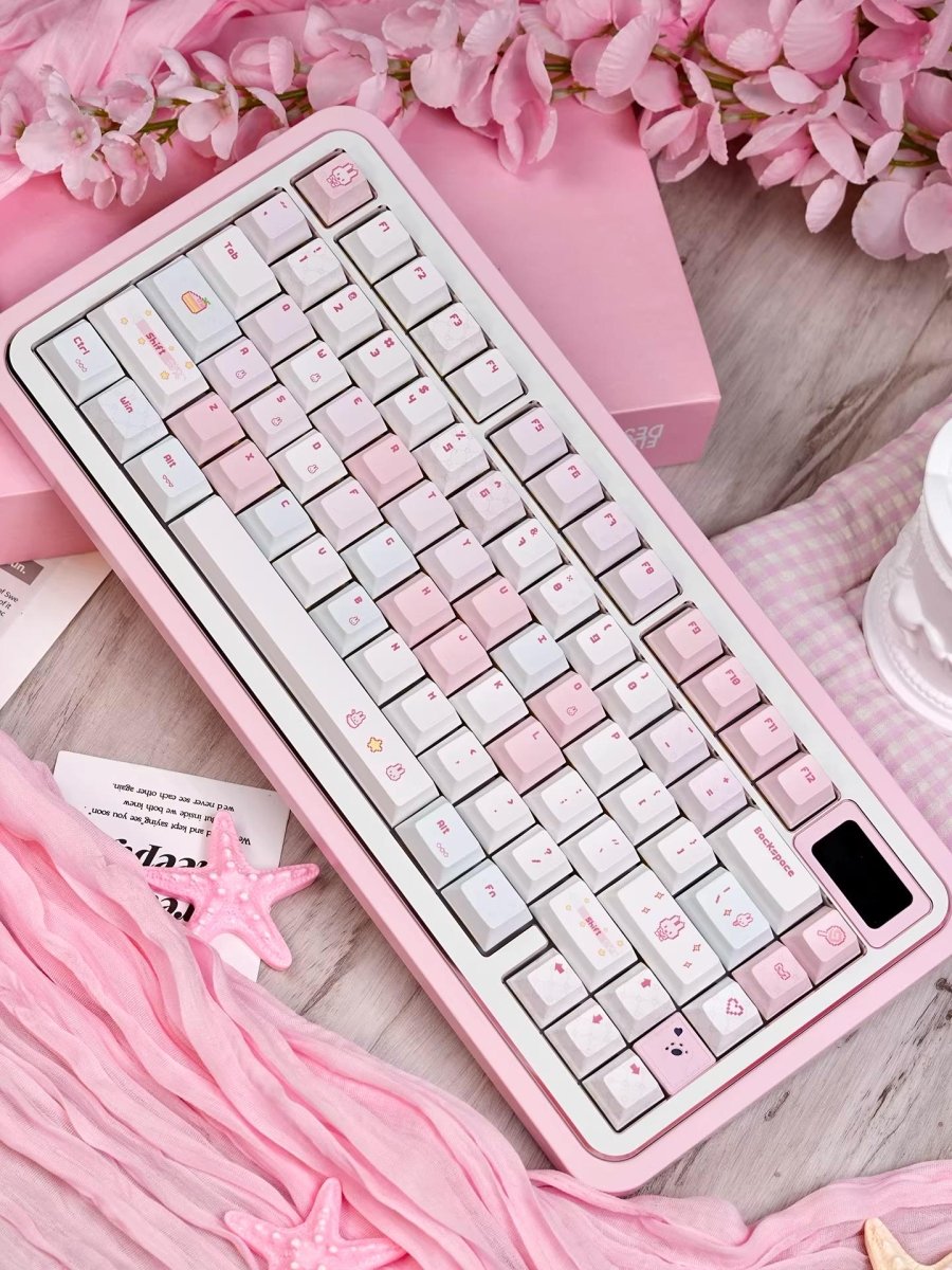 Pixel Miffy Bunny Theme Pink Keycap Set - KeyArtisan