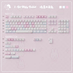 Pixel Miffy Bunny Theme Pink Keycap Set - KeyArtisan