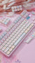 Cute Birthday Cat Theme Pink Keycap Set – Pastel Keycaps, Kawaii Keycaps, Cherry Profile, PBT Dye-Sub, for MX Switch Mechanical Keyboard