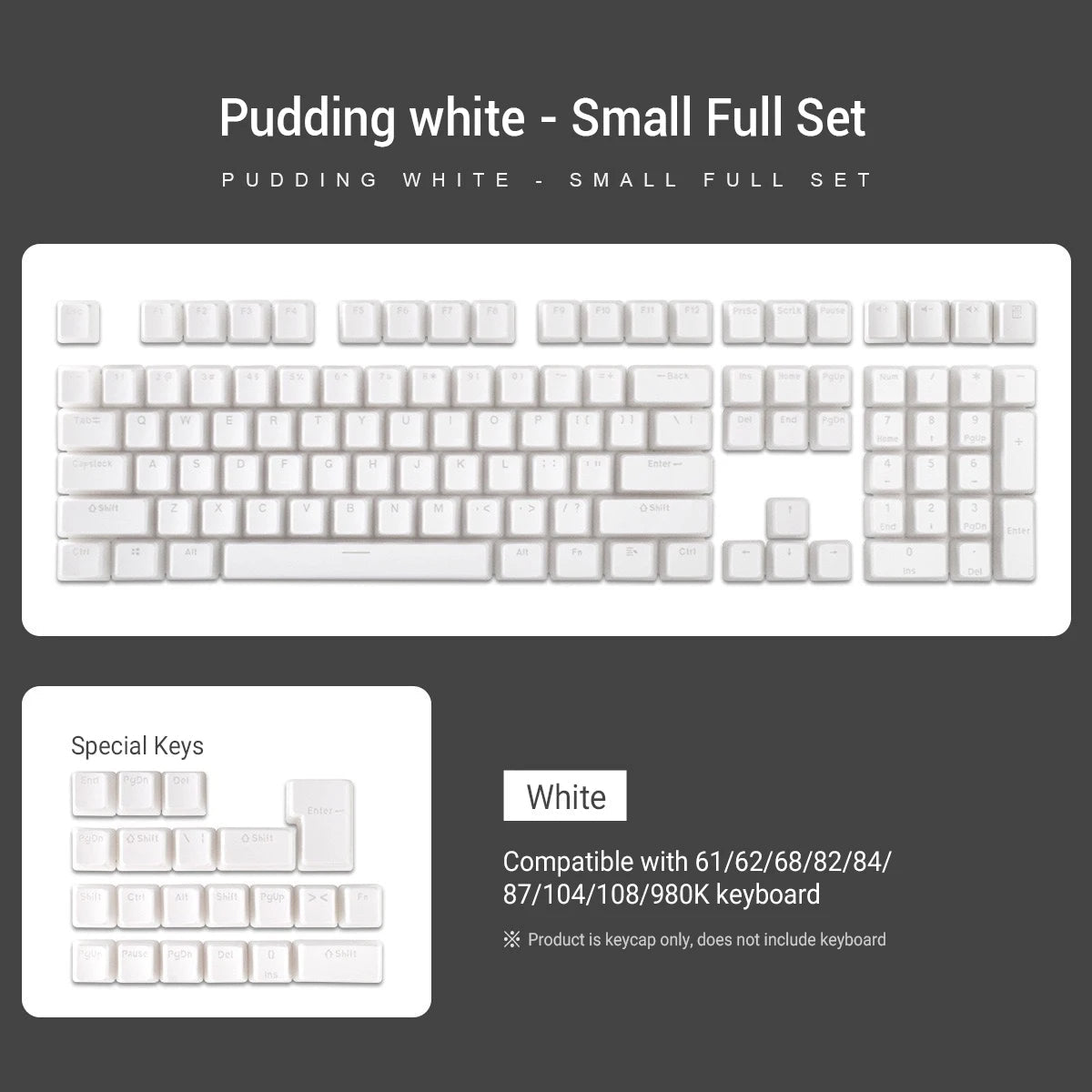 Pudding Backlit PBT OEM ISO Keycap Set - KeyArtisan