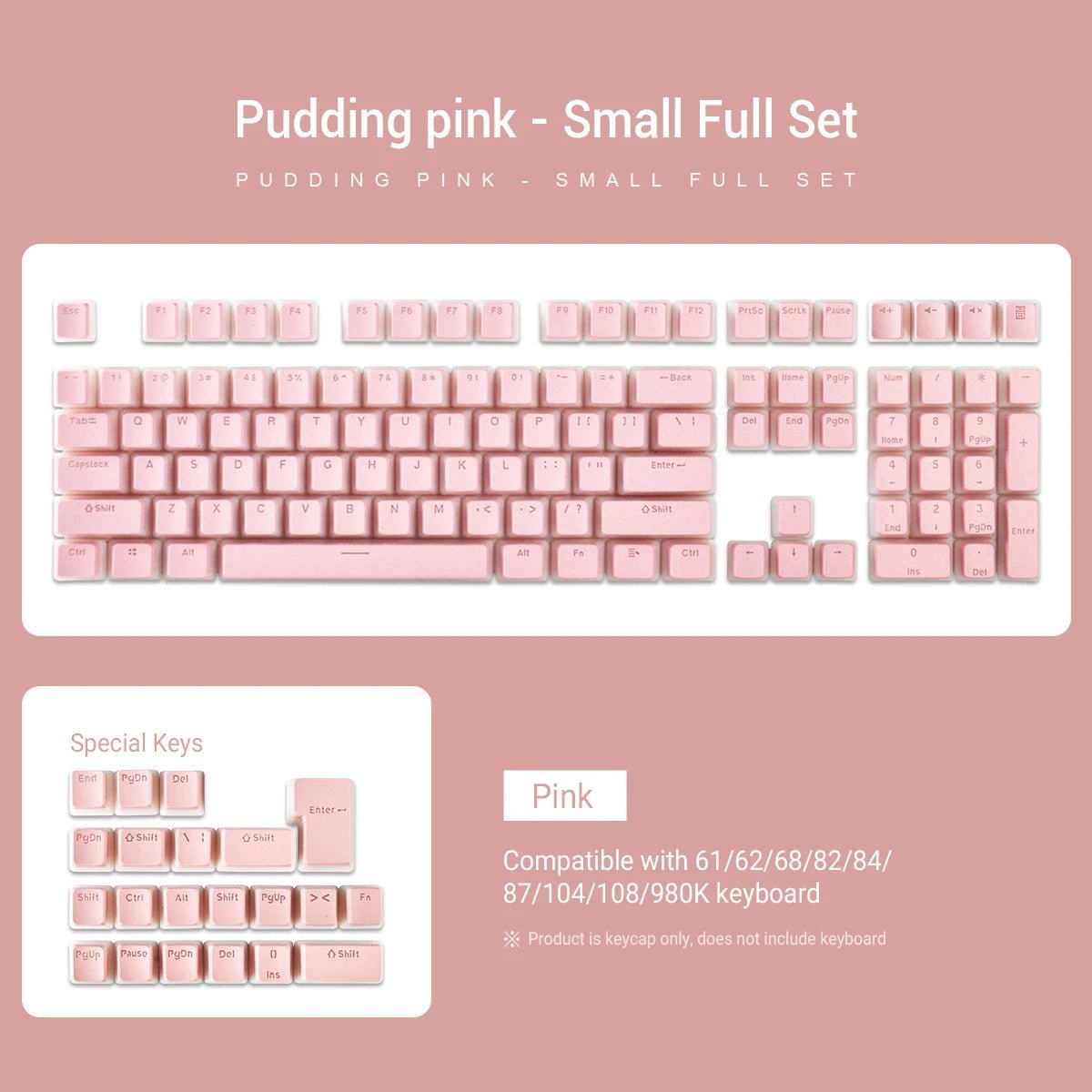 Pudding Backlit PBT OEM ISO Keycap Set - KeyArtisan