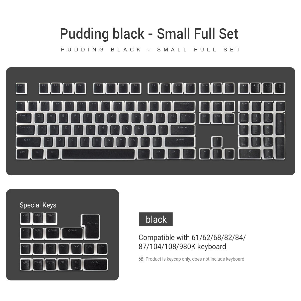 Pudding Backlit PBT OEM ISO Keycap Set - KeyArtisan